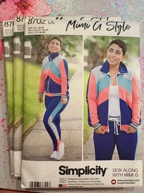 BN UNCUT SIMPLICITY 8702 U5 PLUS SIZE SEWING PATTERNS TRACK SUIT